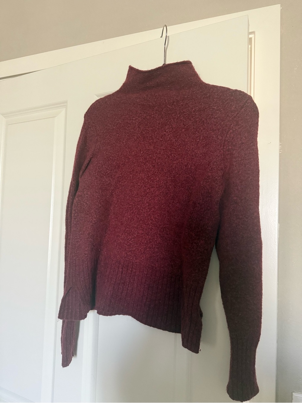 Madewell - Maroon Inland Turtleneck Sweater - Merino Wool Blend - Small - Picture 2 of 4